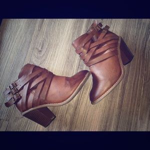 Brown heel booties
